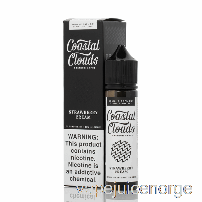 Vape Juice Jordbærkrem - Coastal Clouds Co. - 60ml 0mg